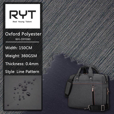 100% Polyester Durable Fabric Waterproof PVC Cloth Straight Line Surface For Luggage And Backpack