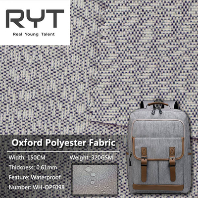 Polyester Polyurethane 320GSM Poly Oxford Fabric Durable PU Cloth