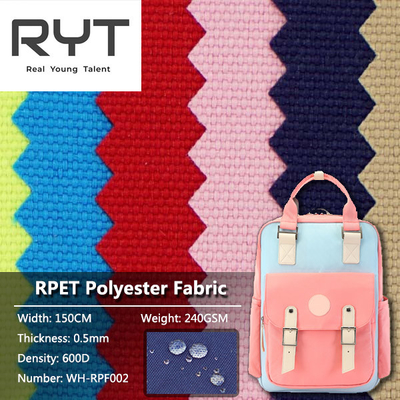 100% Polyester PU Recycled Waterproof Fabric Environmental Friendly