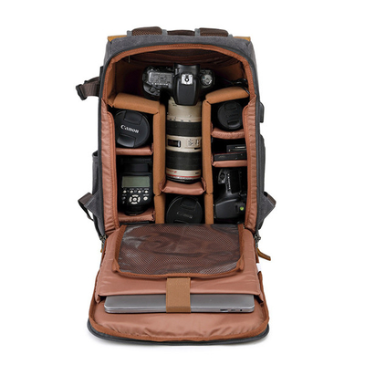 Waxed Canvas 30L Outdoor Waterproof Backpack Travel Camera Bag