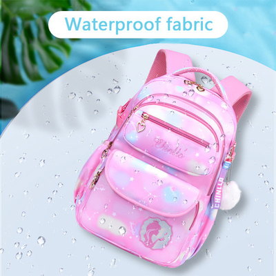 Large Capacity 16L Waterproof Pink Backpack Customized Girl Schoolbag