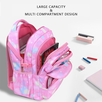 Large Capacity 16L Waterproof Pink Backpack Customized Girl Schoolbag