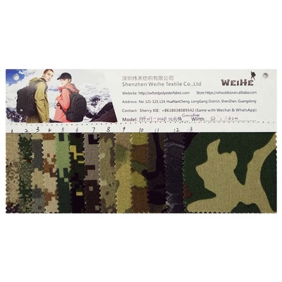 Waterproof 1000D Printed Polyester Fabric Plain Surface For Backpack