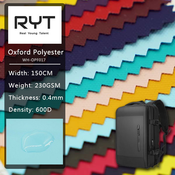 PU Coated 600D Polyester Fabric Anti Scratch Durable Waterproof