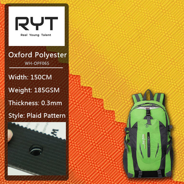 100% Polyester Waterproof Line Waterproof And Durable Material For Computer Backapack And Other Item