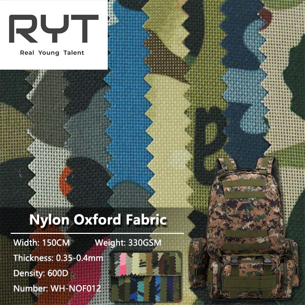 PVC Waterproof 600D Camouflage Print Fabric Durable Woven Nylon